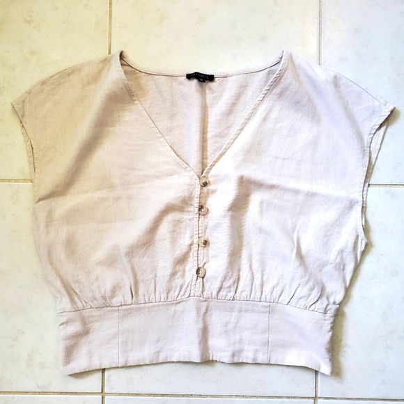 Dynamite Linen Blend Crop - Picture 2 of 6